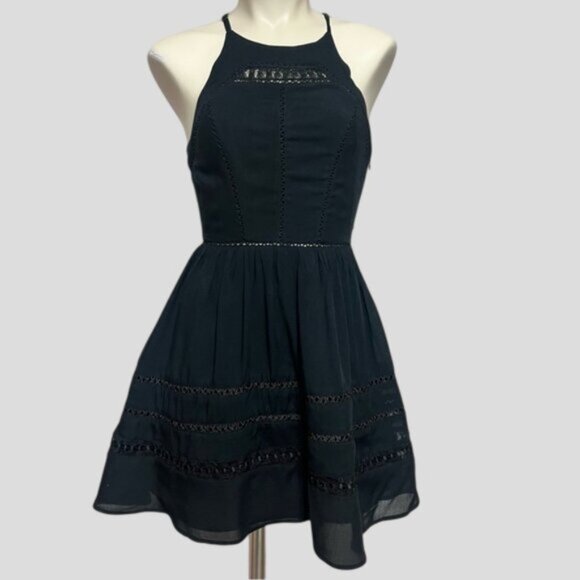 Sam Edelman Black Crochet Lace Summer Mini Dress - Picture 2 of 15